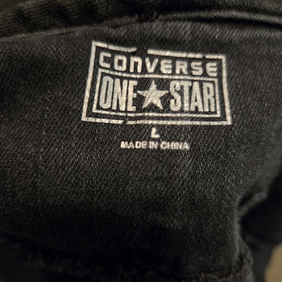 Converse All Star Black Denim Jacket Women’s Sz L - Picture 3 of 5